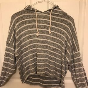 Gray Cropped Hoodie Shirt